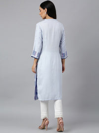 W Women Geometric Print Straight Kurta