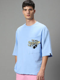 Bewakoof Men Typography Printed Round Neck Oversized Spongebob T-shirt