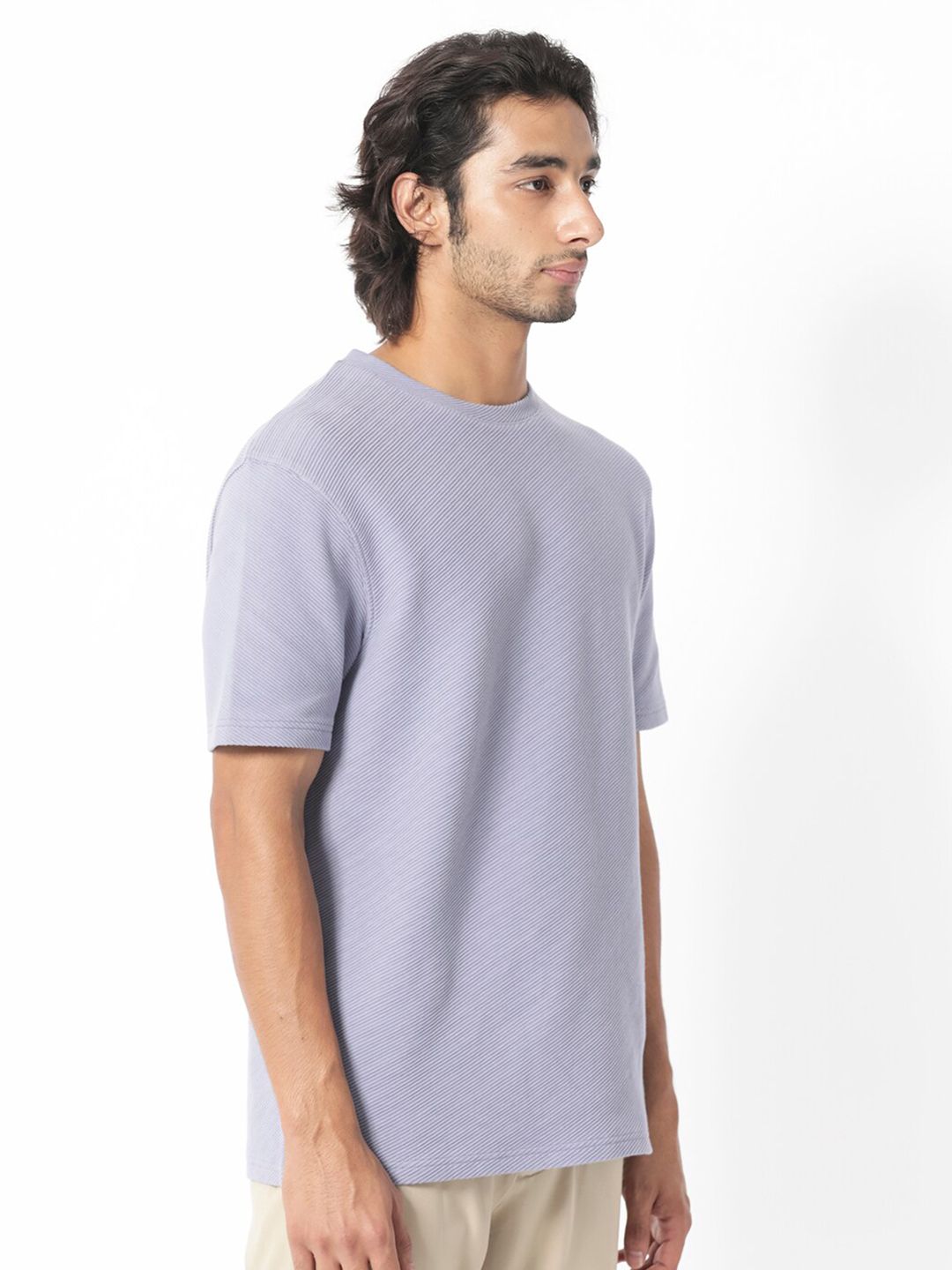 RARE RABBIT Men Cas Round Neck Slim Fit Cotton T-Shirt