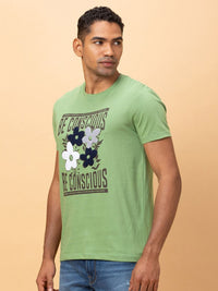Being Human Men Printed Raw Edge Pure Cotton T-shirt
