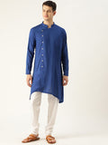 SOJANYA Lelaki Biru Solid Kurta Lurus