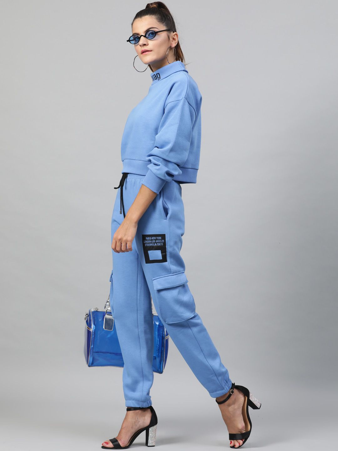 STREET 9 Women Blue Regular Fit Solid Joggers
