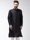SOJANYA Lelaki Hitam Solid Kurta Lurus