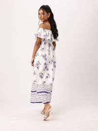 DressBerry Holiday Chic Off-Shoulder Appeal Smocked Maxi Dress