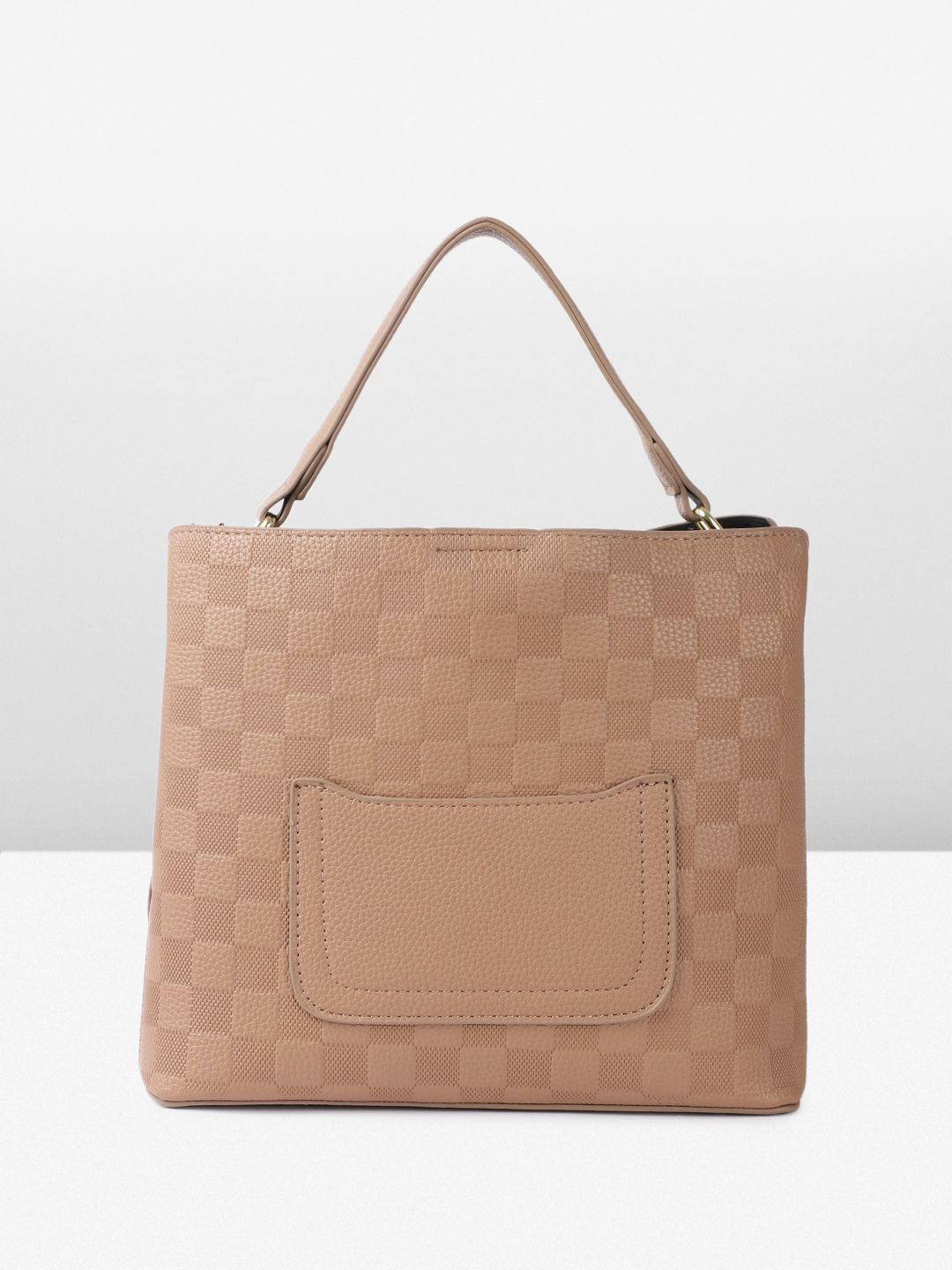 all about you Checked Structured Handheld Bag with