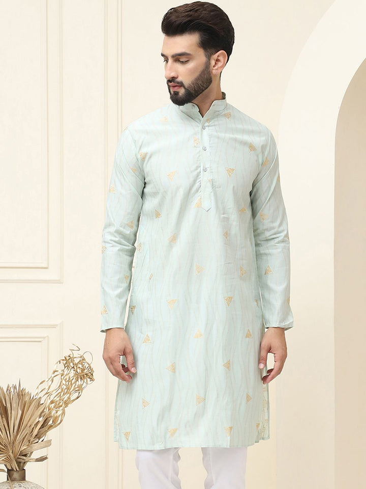 SOJANYA Geometric Woven Design Cotton Silk Kurta