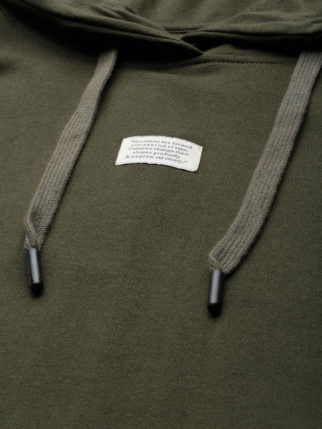 Mr Bowerbird Men Olive Green Solid Hooded Sweatshirt