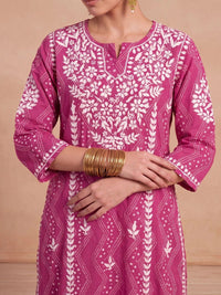 Rumah Wanita Chikankari Sulam Kurta Chikankari