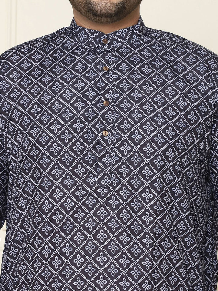 SOJANYA PLUS Motif Etnik Kurta Cotton Printed
