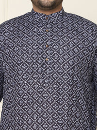 SOJANYA PLUS Motif Etnik Kurta Cotton Printed