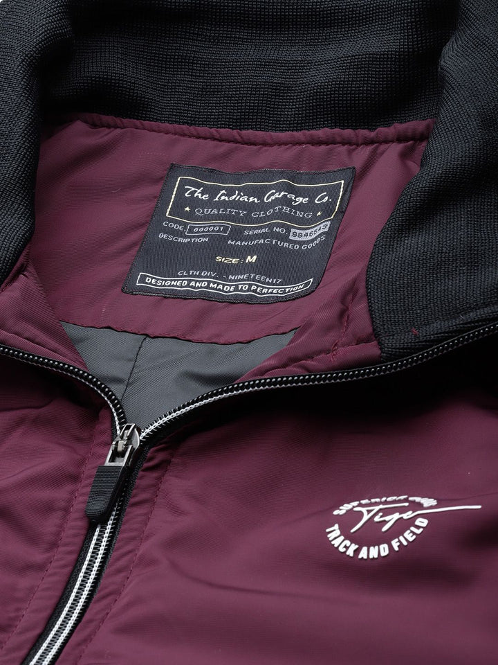 The Indian Garage Co Slim Fit High-Neck Zip-Front Bomber Jacket