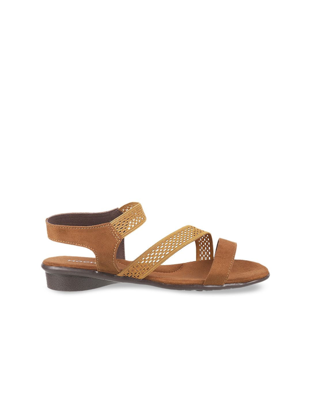 Mochi Women Tan Solid Open Toe Flats