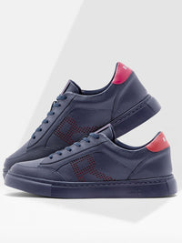 RARE RABBIT Men Textured Leather Sneakers