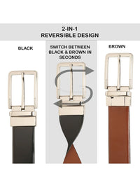 Teakwood Leathers Men Leather Reversible Formal Belt