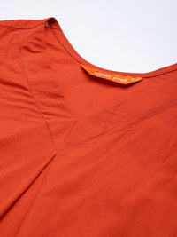 Indo Era Women Floral Pleated Pure Cotton Kurta with Trousers & With Dupatta