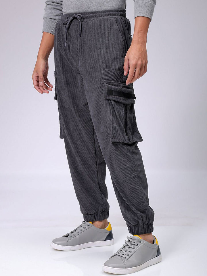 The Indian Garage Co Men Textured Loose Fit Joggers Trousers