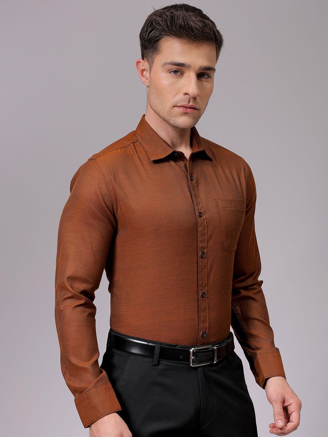 The Indian Garage Co. X Luxe Men Slim Fit Opaque Formal Shirt