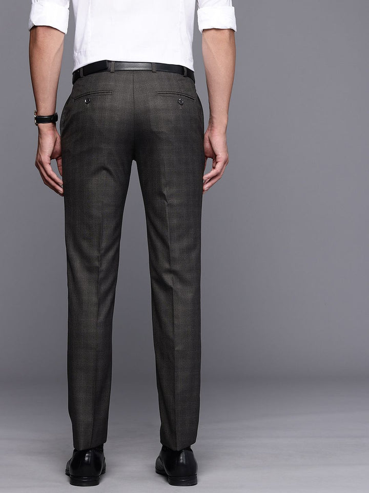 Raymond Men Checked Slim Fit Formal Trousers