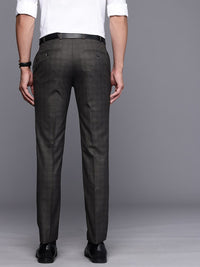 Raymond Men Checked Slim Fit Formal Trousers