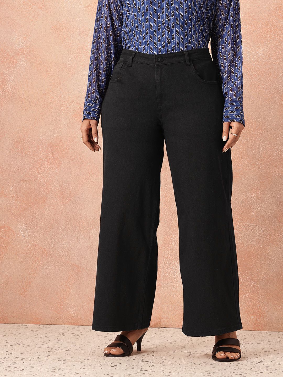 all about you Women Plus Size Wide Leg Stretchable Jeans
