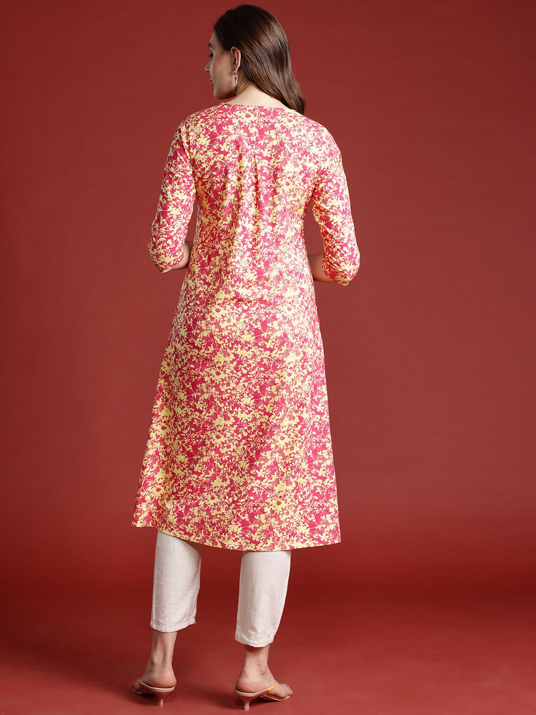 all about you Printed Pleated Straight Kurta
