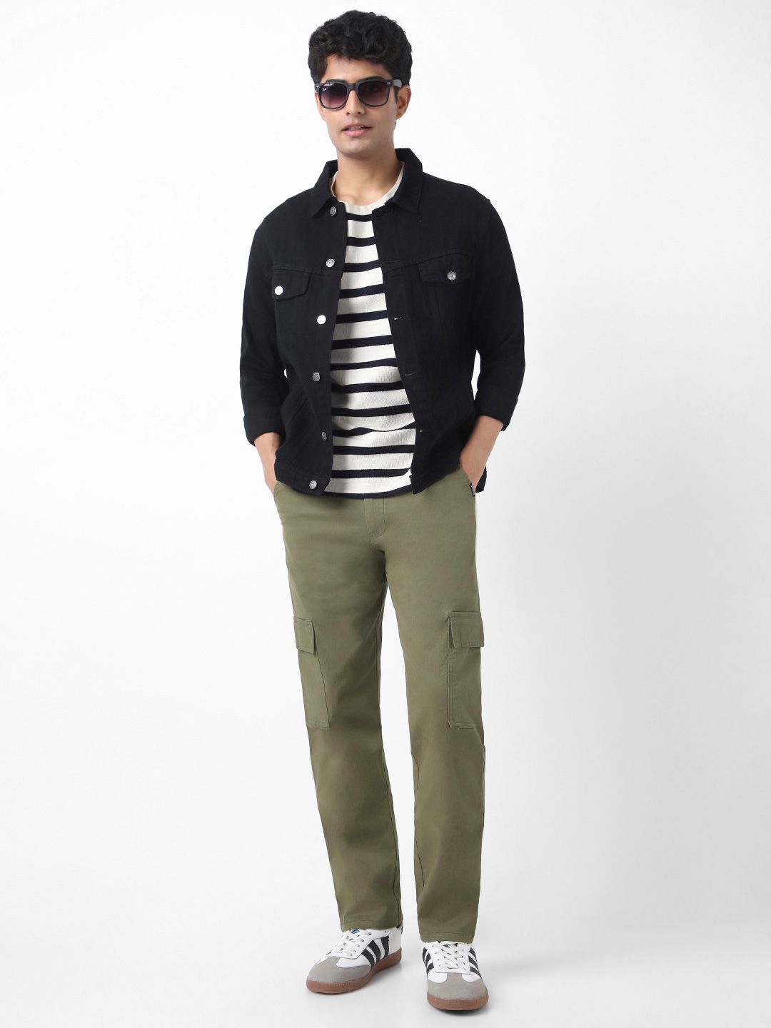 Urbano Fashion Men Regular Fit Solid Cargo Chino Pant with 6 Pockets Stretchable