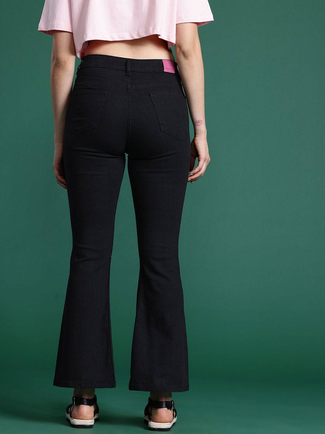 DressBerry Women Bootcut Cut Floral Printed Stretchable Jeans
