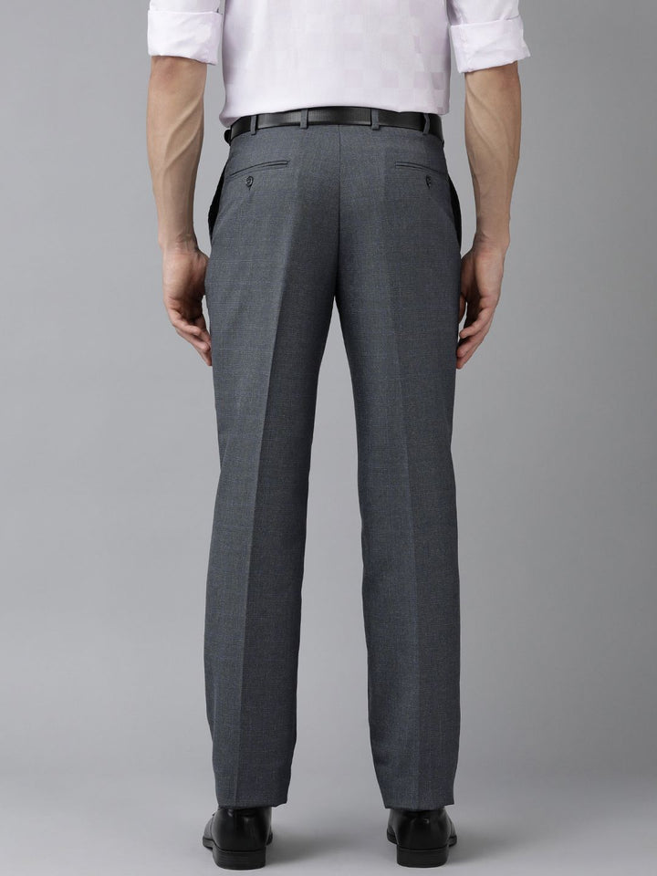 Park Avenue Men Mid-Rise Checked Smart Trousers