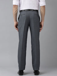 Park Avenue Men Mid-Rise Checked Smart Trousers