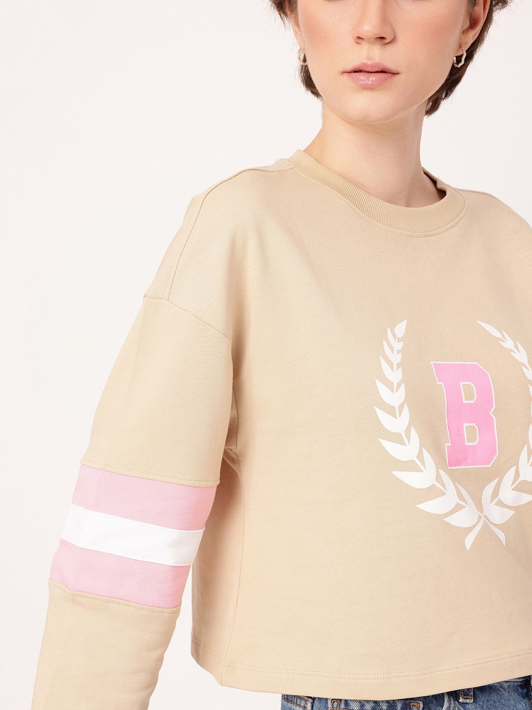 DressBerry Printed Cotton Terry Relaxed Fit Sweatshirt