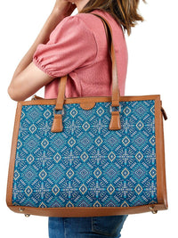 TEAL BY CHUMBAK Ethnic Motifs Printed Structured Tote Bag