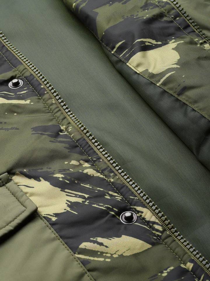 HRX by Hrithik Roshan Lifestyle Camouflage Print Hooded Jacket
