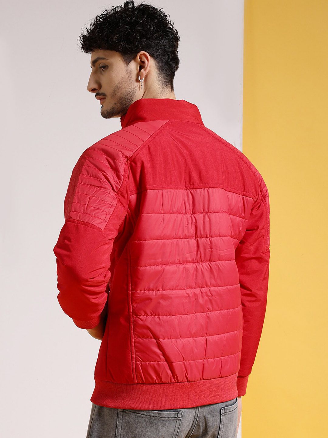 The Indian Garage Co Men Regular Fit Zip-Front Puffer Jacket