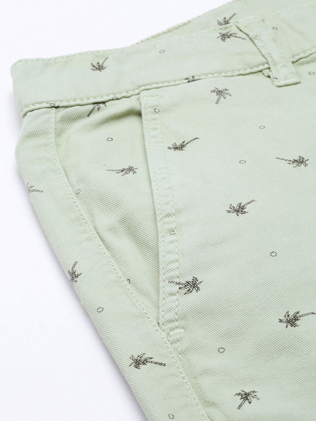 The Indian Garage Co Men Pure Cotton Printed Slim Fit Regular Shorts