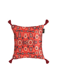 HOSTA HOMES Red & Blue Set of 5 Ethnic Motifs Velvet Square Cushion Covers