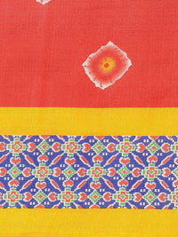 Saree mall Red & Off-White Dyed Effect Saree