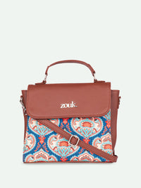 ZOUK Ethnic Motifs Printed Structured Sling Bag