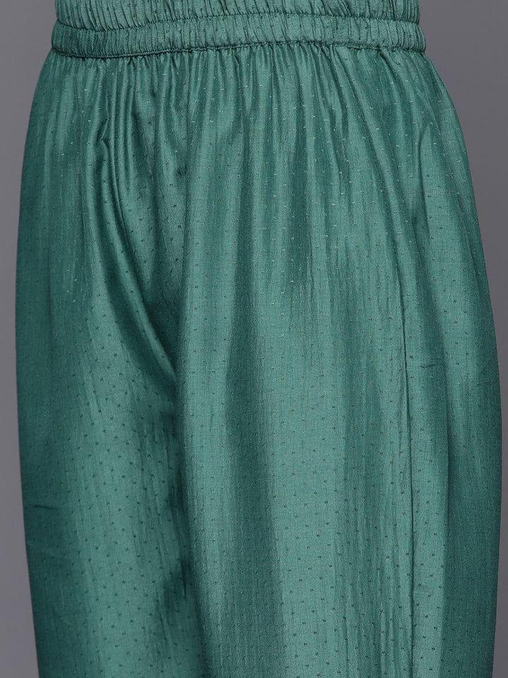 Varanga Ethnic Motifs Yoke Design Zari Sequined Kurta with Trousers & Dupatta