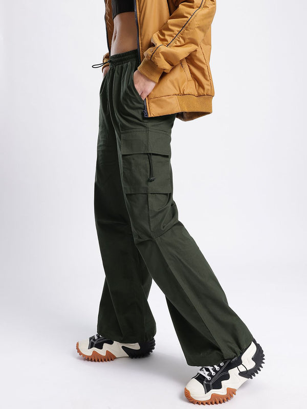 DressBerry Women Urban Ease Toggled Cargo Style Trousers