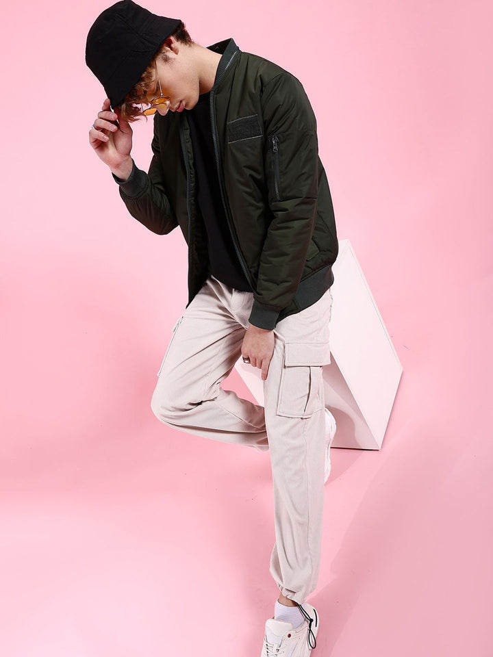 The Indian Garage Co Men Zip-Front Bomber Jacket