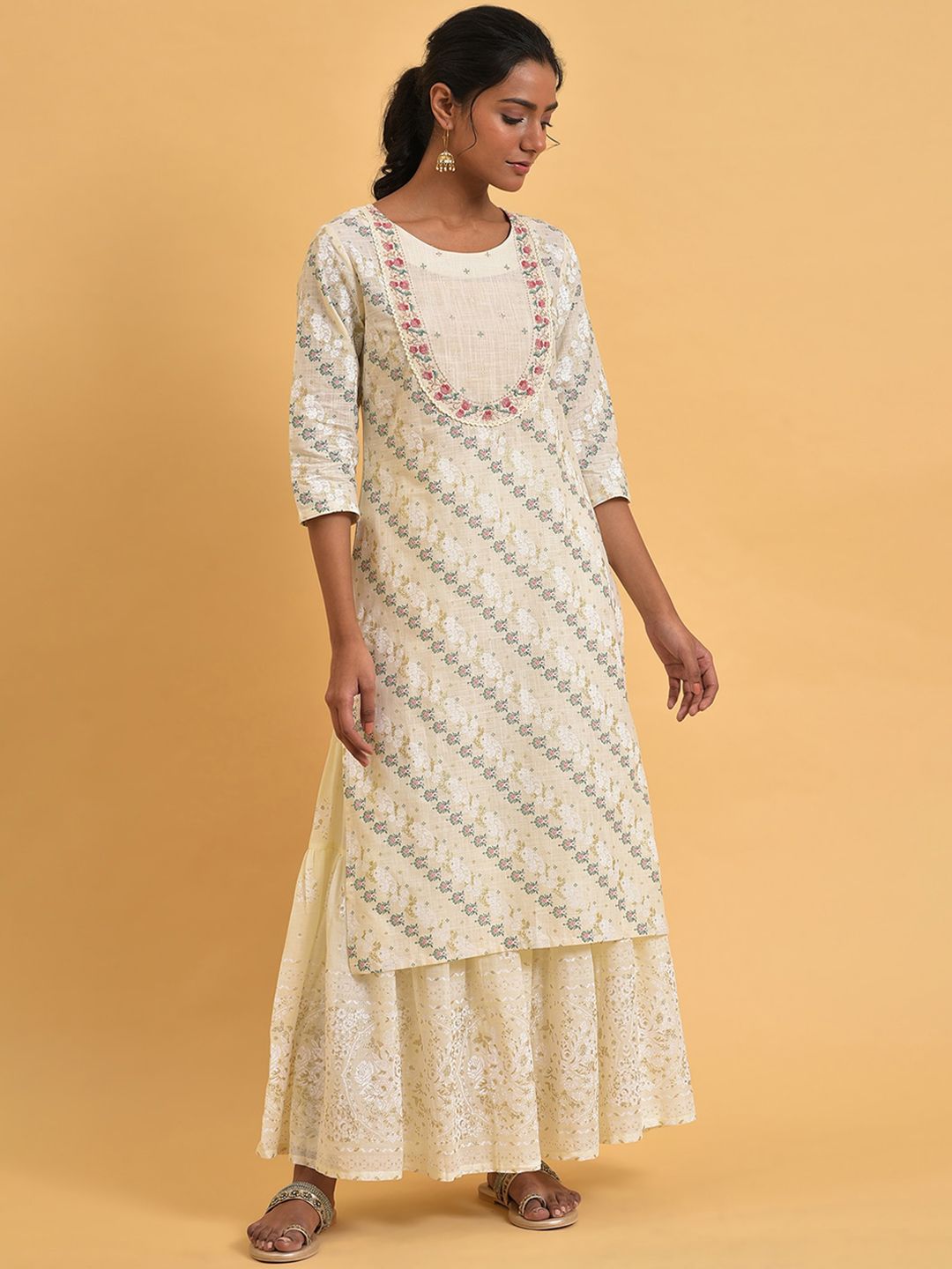 W Women Ethnic Motifs Printed Pure Cotton Kurta