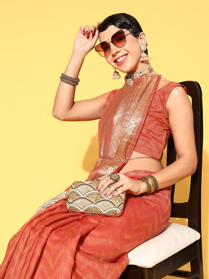 Saree mall Geometric Saree with Woven Design Border