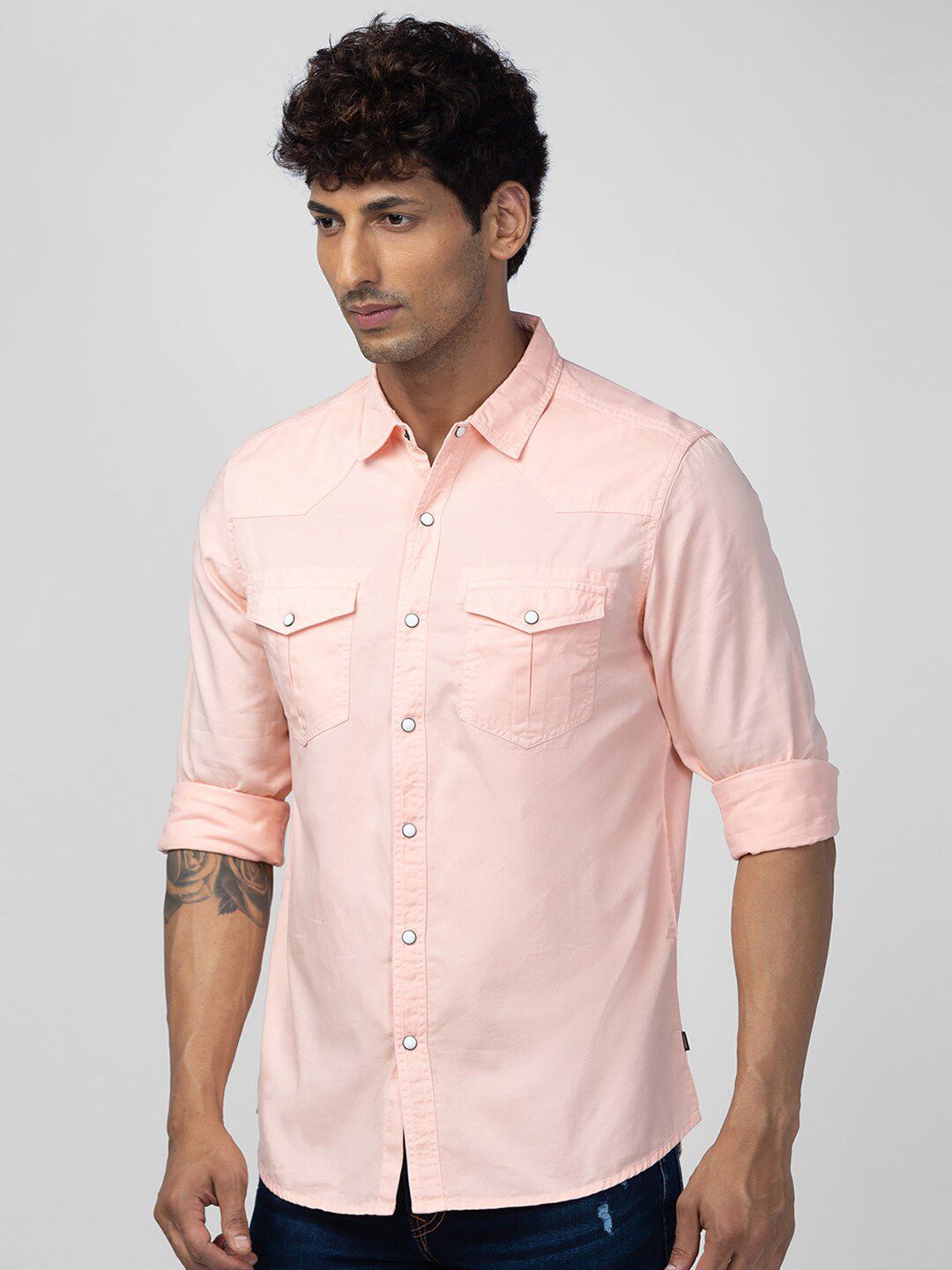 SPYKAR Men Slim Fit Casual Cotton Shirt