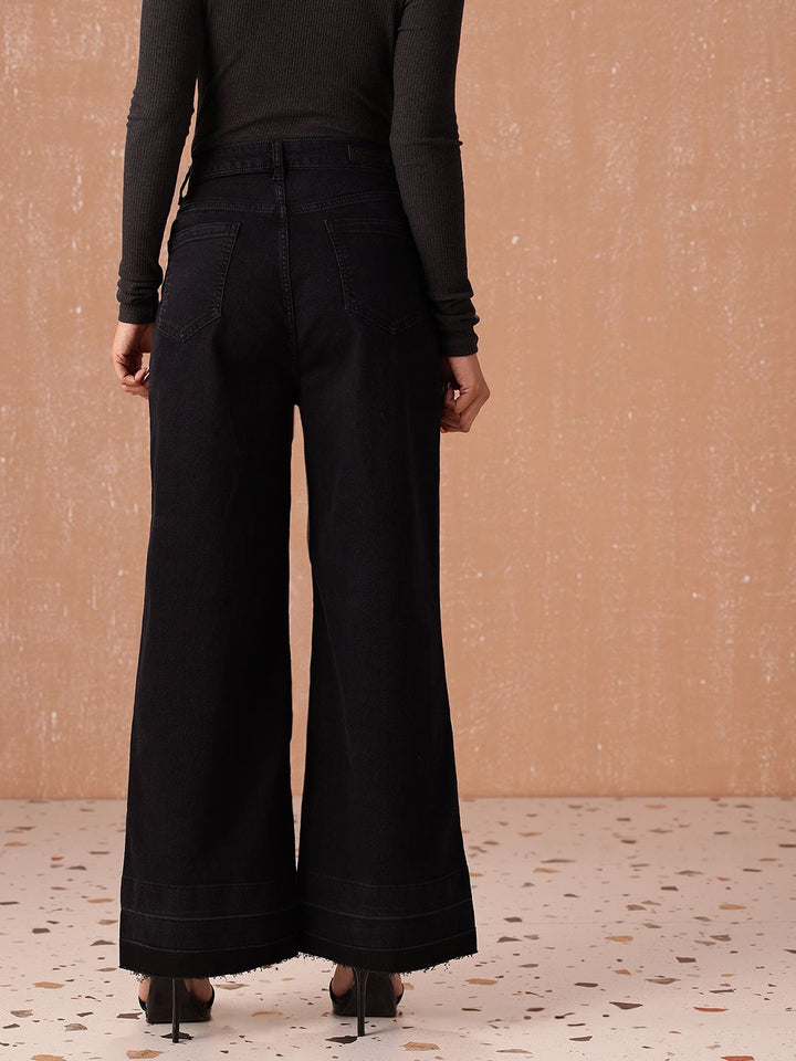 all about you Women Wide Leg High-Rise Light Fade Stretchable Jeans