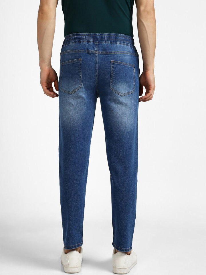 Urbano Fashion Men Mid Rise Light Fade Crinkle Stretchable Jeans