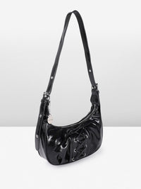 DressBerry Mini Hobo Bag with Lace-Up Detail