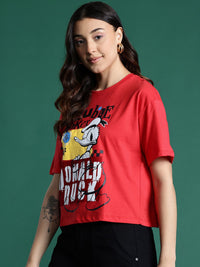 DressBerry Typography Printed Drop-Shoulder Sleeves Pure Cotton T-shirt