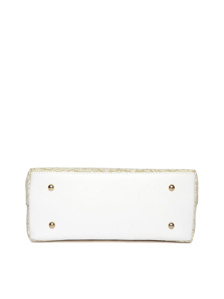 Lino Perros Off-White & Beige Printed Handheld Bag