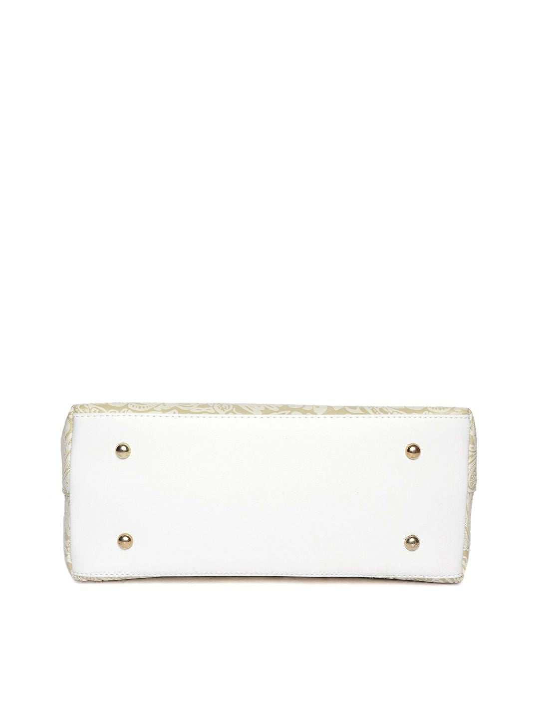 Lino Perros Off-White & Beige Printed Handheld Bag