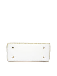 Lino Perros Off-White & Beige Printed Handheld Bag
